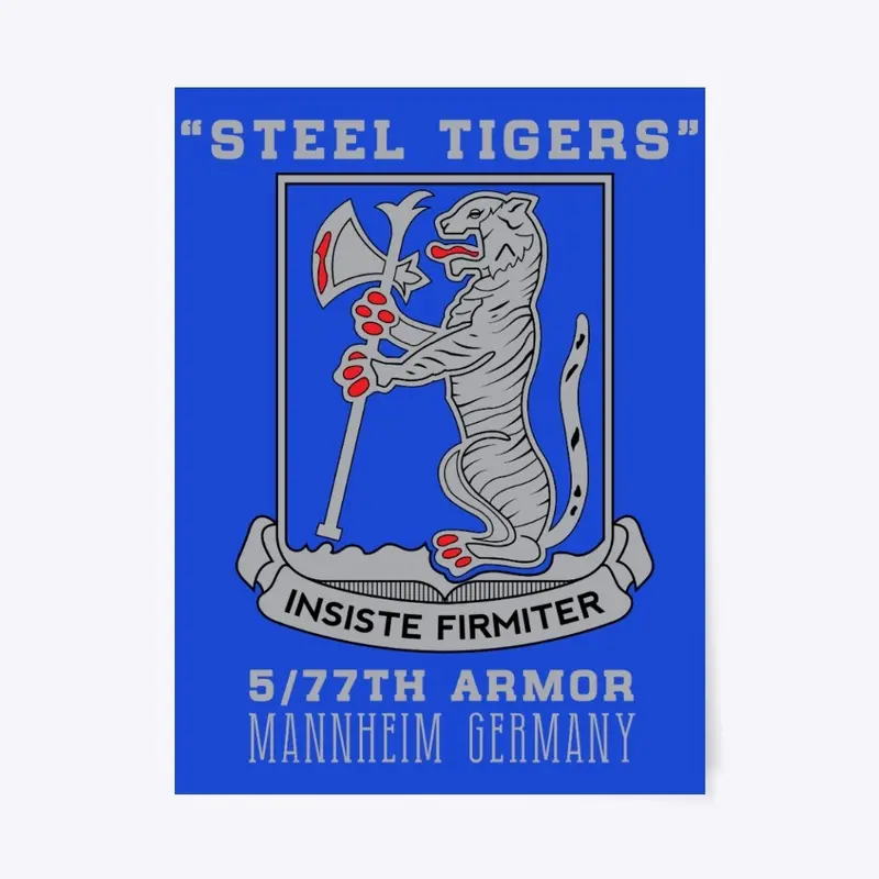 5/77 Armor Steel Tigers on Royal Blue